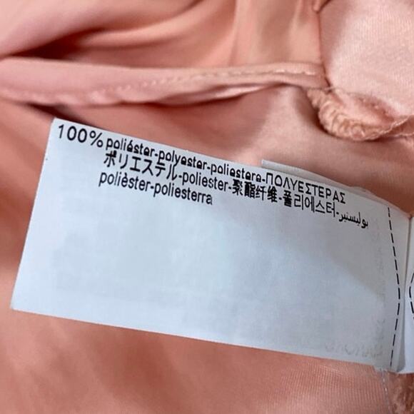 Zara Coral Silk Satin Halter Sleeveless Cowl Neck Open Back Blouse Top Size L - Picture 4 of 4